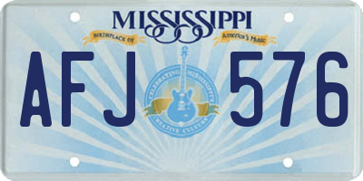 MS license plate AFJ576