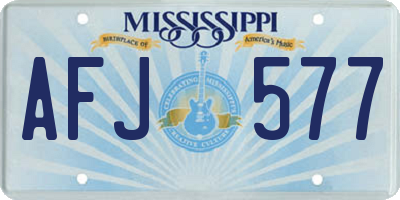 MS license plate AFJ577
