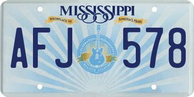 MS license plate AFJ578