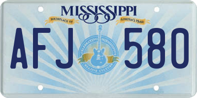 MS license plate AFJ580