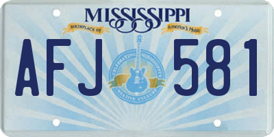 MS license plate AFJ581