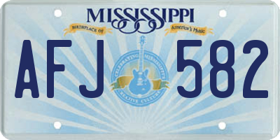 MS license plate AFJ582