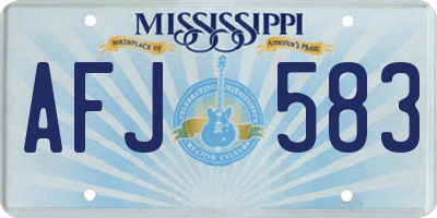 MS license plate AFJ583