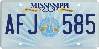 MS license plate AFJ585