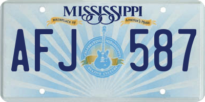 MS license plate AFJ587