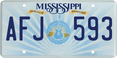 MS license plate AFJ593
