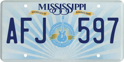 MS license plate AFJ597