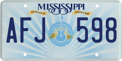 MS license plate AFJ598