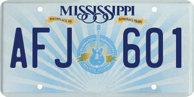 MS license plate AFJ601