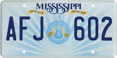 MS license plate AFJ602