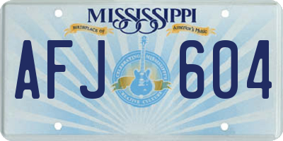 MS license plate AFJ604
