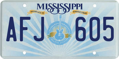 MS license plate AFJ605