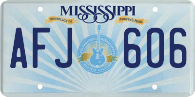 MS license plate AFJ606