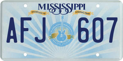 MS license plate AFJ607