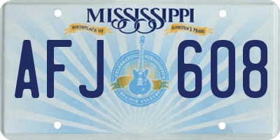 MS license plate AFJ608