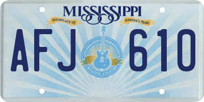 MS license plate AFJ610