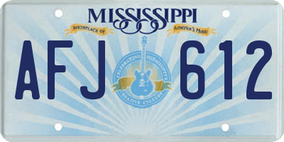 MS license plate AFJ612