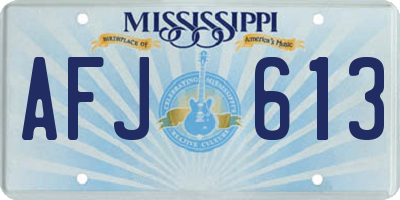 MS license plate AFJ613