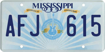 MS license plate AFJ615
