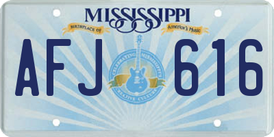 MS license plate AFJ616