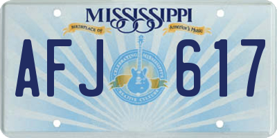 MS license plate AFJ617