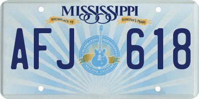 MS license plate AFJ618