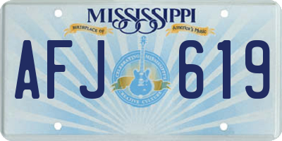 MS license plate AFJ619