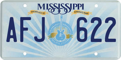 MS license plate AFJ622