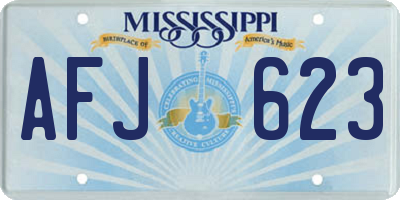 MS license plate AFJ623
