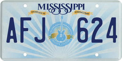 MS license plate AFJ624