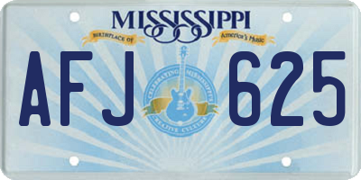 MS license plate AFJ625