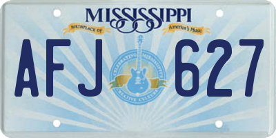 MS license plate AFJ627