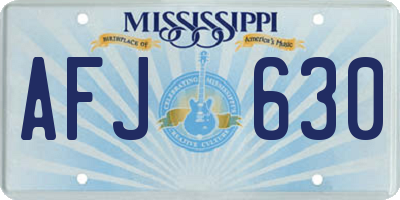 MS license plate AFJ630