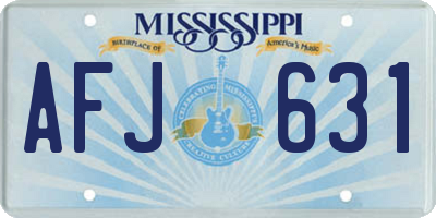 MS license plate AFJ631