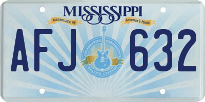 MS license plate AFJ632