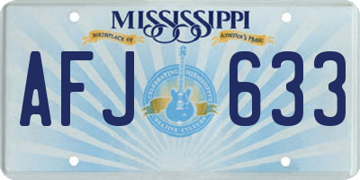 MS license plate AFJ633