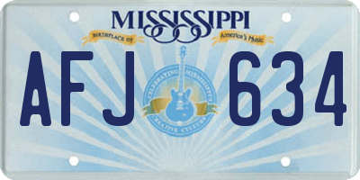 MS license plate AFJ634