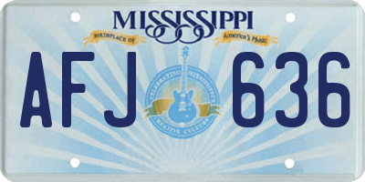 MS license plate AFJ636