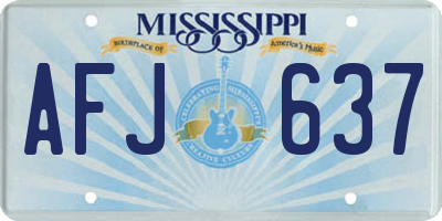 MS license plate AFJ637