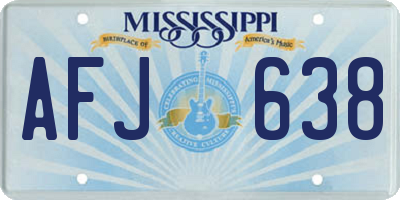 MS license plate AFJ638