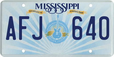 MS license plate AFJ640