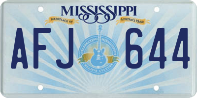 MS license plate AFJ644