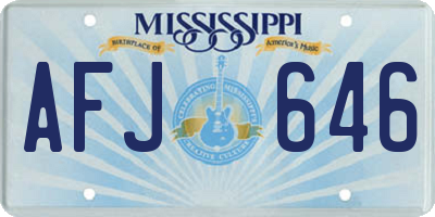 MS license plate AFJ646