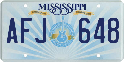 MS license plate AFJ648
