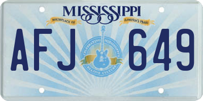 MS license plate AFJ649