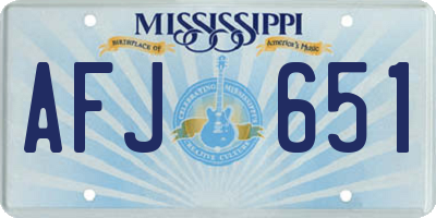 MS license plate AFJ651