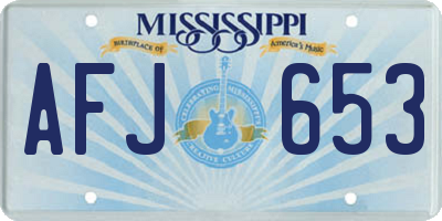 MS license plate AFJ653
