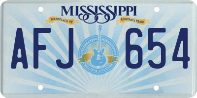 MS license plate AFJ654