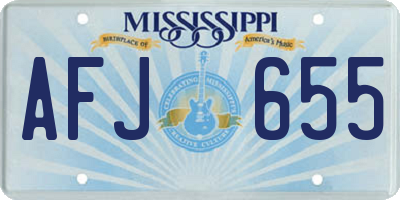 MS license plate AFJ655