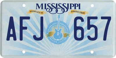 MS license plate AFJ657